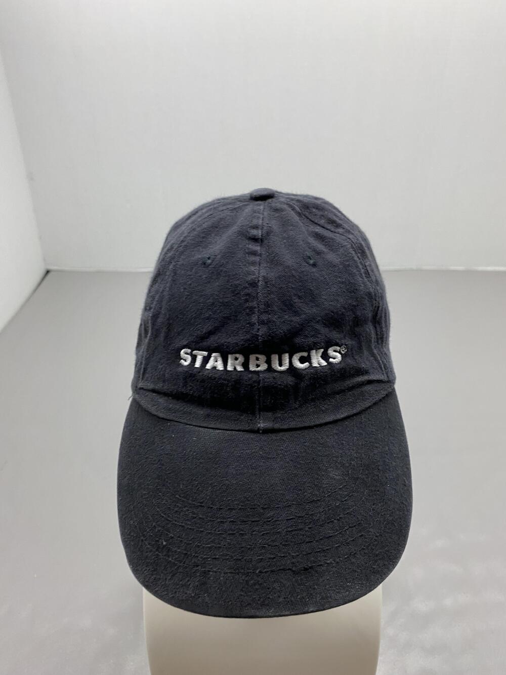 Starbucks Hat Cap Strap Back One Size Black Twill Cotton Baseball Cap Mens
